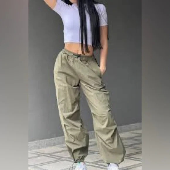 PARACHUTE PANTS WOMAN GREEN/JESHILE - Picture 2 of 3